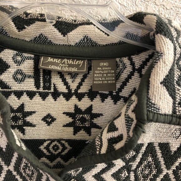 Jane Ashley Aztec Boho Lightweight Jacket Size PM - Picture 3 of 6